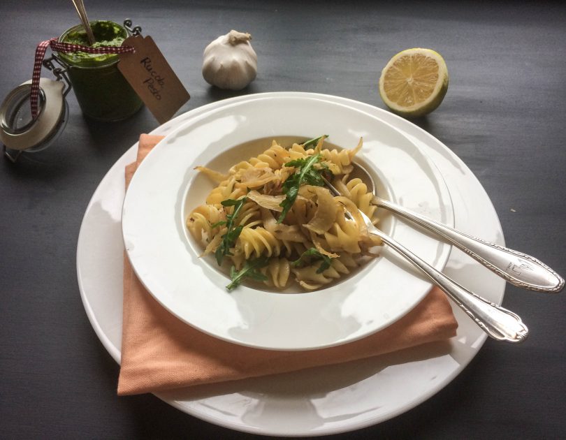 Pasta mit Fenchel Rucola und Zitrone